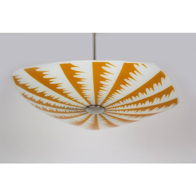 Mid-Century Czech Glass Pendant Lamps with Geometric and Colorful Decor, 1970s, Set of 6 For Sale - Image 11 of 18