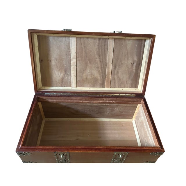 Chinese Chinese Brass-Mounted Hardwood Chest For Sale - Image 3 of 4