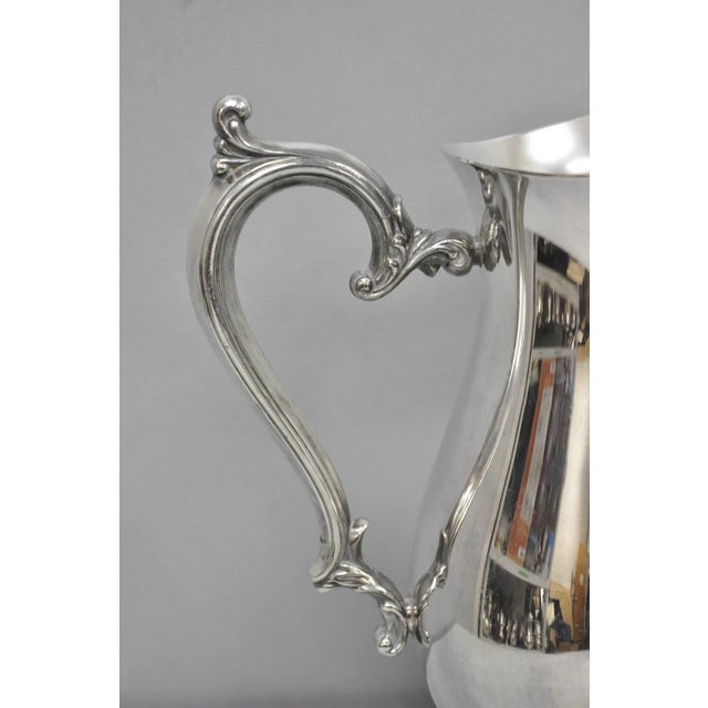 Vintage Wm Rogers Victorian Silver Plated Bulbous Footed Ice Lip Water Pitcher For Sale - Image 4 of 13
