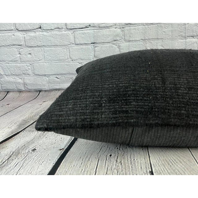 16 x 24 Hemp Pillow Turkish Cushion Natural Black Pillow Cushion Cover For Sale - Image 4 of 4