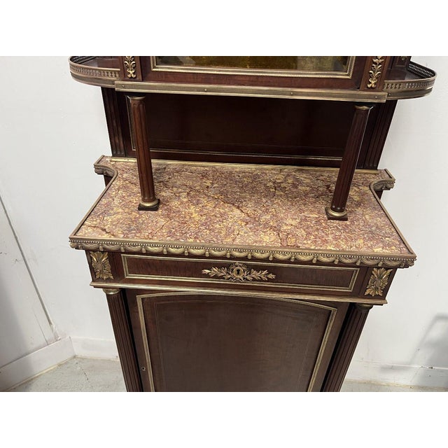 Napoleon III Mahogany and Chiseled Bronze Display Cabinet, 19th Century For Sale - Image 4 of 17