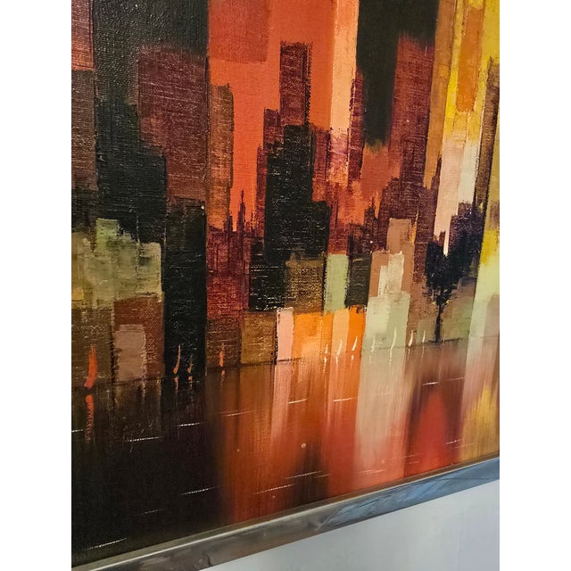 Vintage Mid Century Modern Signed Painting Reflection For Sale - Image 11 of 12
