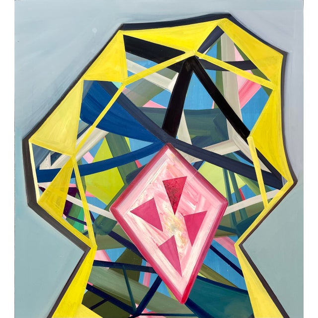 Ashlynn Browning Contemporary Abstract Oil and Collage on Panel "Diamond Core" by Ashlynn Browning For Sale - Image 4 of 4