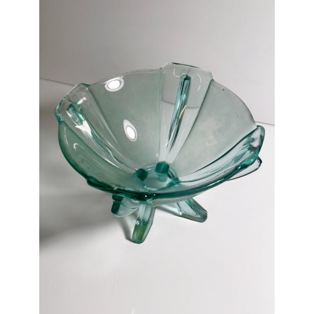 Art Deco Footed Glass Bowl from Stölzle, Austria, 1930s For Sale - Image 6 of 7