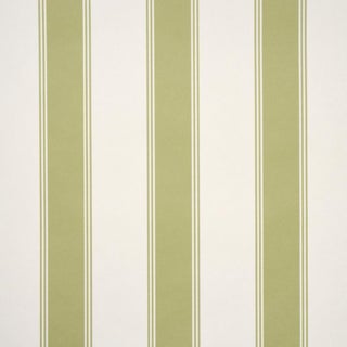 Sample - Schumacher Rafe Stripe Wallcovering In Leaf For Sale
