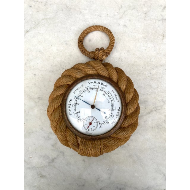 1960s Small Rope Shaped Pocket Watch Barometer Audoux Minet, Circa 1960 For Sale - Image 5 of 9