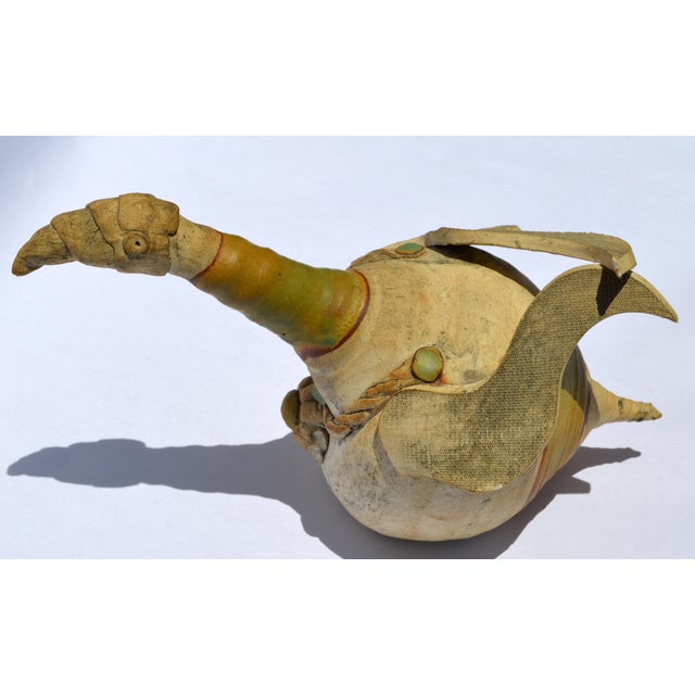1950s Abstract Italian Ceramic Pottery Wood Bird Sculpture Mixed Media Handmade For Sale - Image 9 of 17