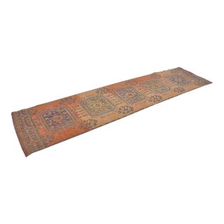 Quiet Luxury Antique Anatolian Runner - Rustic Terracotta Aesthetic For Sale