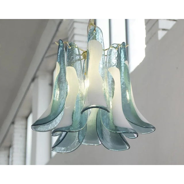 Petal Suspension Lamp in Murano Glass Color and White Color, 1990s For Sale - Image 9 of 12