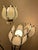 1990s 1991 Four-Light Lotus Bouquet Lamp in Beveled Glass For Sale - Image 5 of 10
