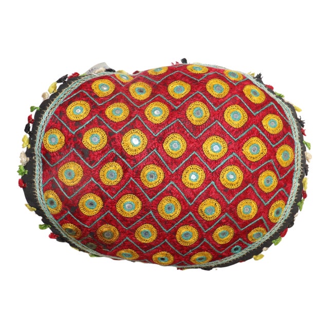 Zabihi Collection Round Indian Textile Pillow For Sale
