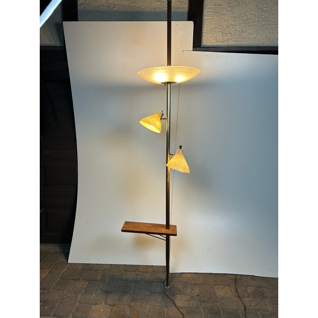 Vintage Mid-Century Modern 3-Light Tension Pole Lamp For Sale In Las Vegas - Image 6 of 6