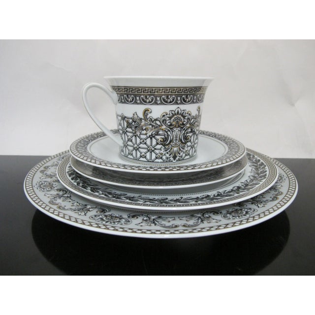 Versace Rosenthal Marqueterie Black & Gold 5pc Dinner Salad