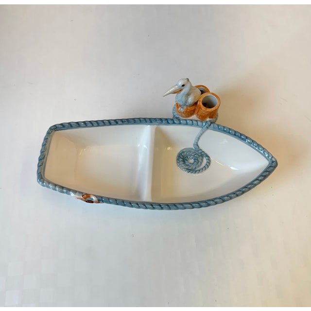 1980s Vintage Seaboard Pelican Boat Serving Dish by Fitz & Floyd For Sale - Image 5 of 9