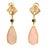 1980s Vintage 1980s 18k Gold Pink Coral and Diamond Drop Earrings, Pair For Sale - Image 5 of 11