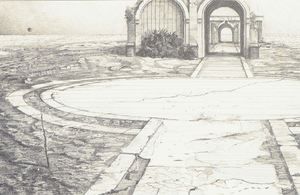 René Tancula, Composition with Architectural Motif, Etching on Paper