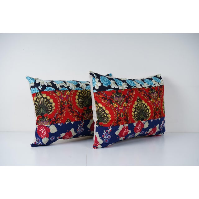 Mid 20th C. Uzbek Printed Cotton. The vintage cotton fabric (Uzbek Caftans) we used for these pillow covers dates back to...