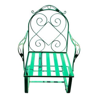 Vintage Mid-Century Style Meadowcraft Wrought Iron Counterlever Lounge Chair For Sale