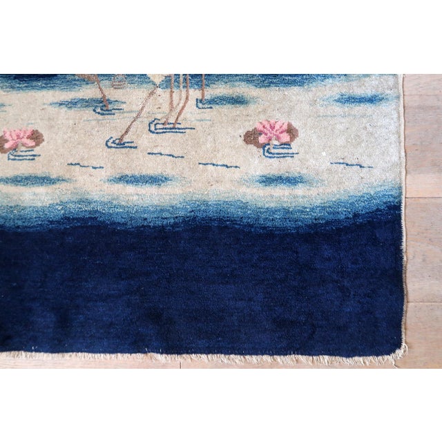 1890s, Antique Chinese Peking Rug With Crane Design 3 X 5 For Sale - Image 9 of 14