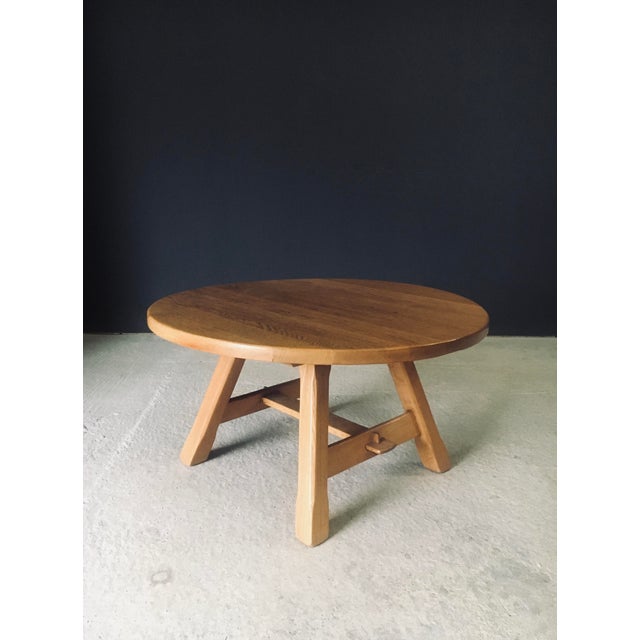 Rustic Light Oak Coffee Table, Belgium, 1960s For Sale - Image 4 of 17