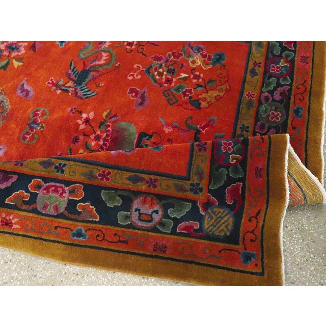 Galerie Shabab Collection Mid-20th Century Handmade Chinese Art Deco Accent Carpet For Sale - Image 9 of 10
