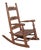 Late 19th Century Antique Hubbard Childrens Wood Ladder-Back Rush Seat Rocking Chair Rocker For Sale