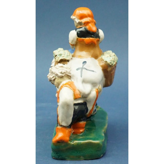 20th Century Handmade Ceramic Sculpture of Children on Donkeys from Szecsi, Hungary For Sale - Image 3 of 18