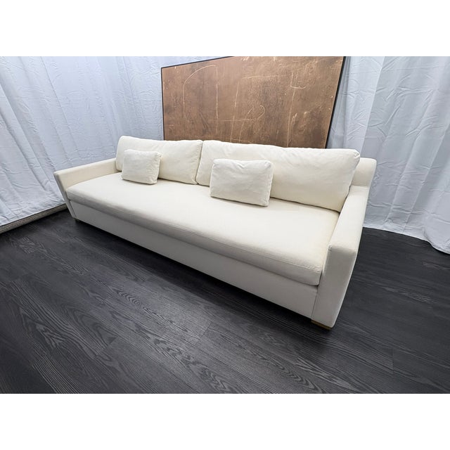 Rh Restoration Hardware Belgian Track Arm Bench-Cushion Sofa For Sale In Columbus - Image 6 of 18