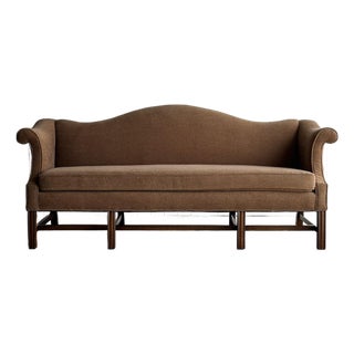 Vintage Camelback Chippendale-Style Sofa For Sale