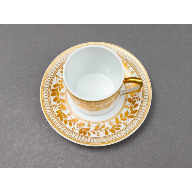 Vista Alegre Portugal Anna White & Gold Porcelain Espresso Cup & Saucer Set- 12 Pieces For Sale - Image 9 of 12