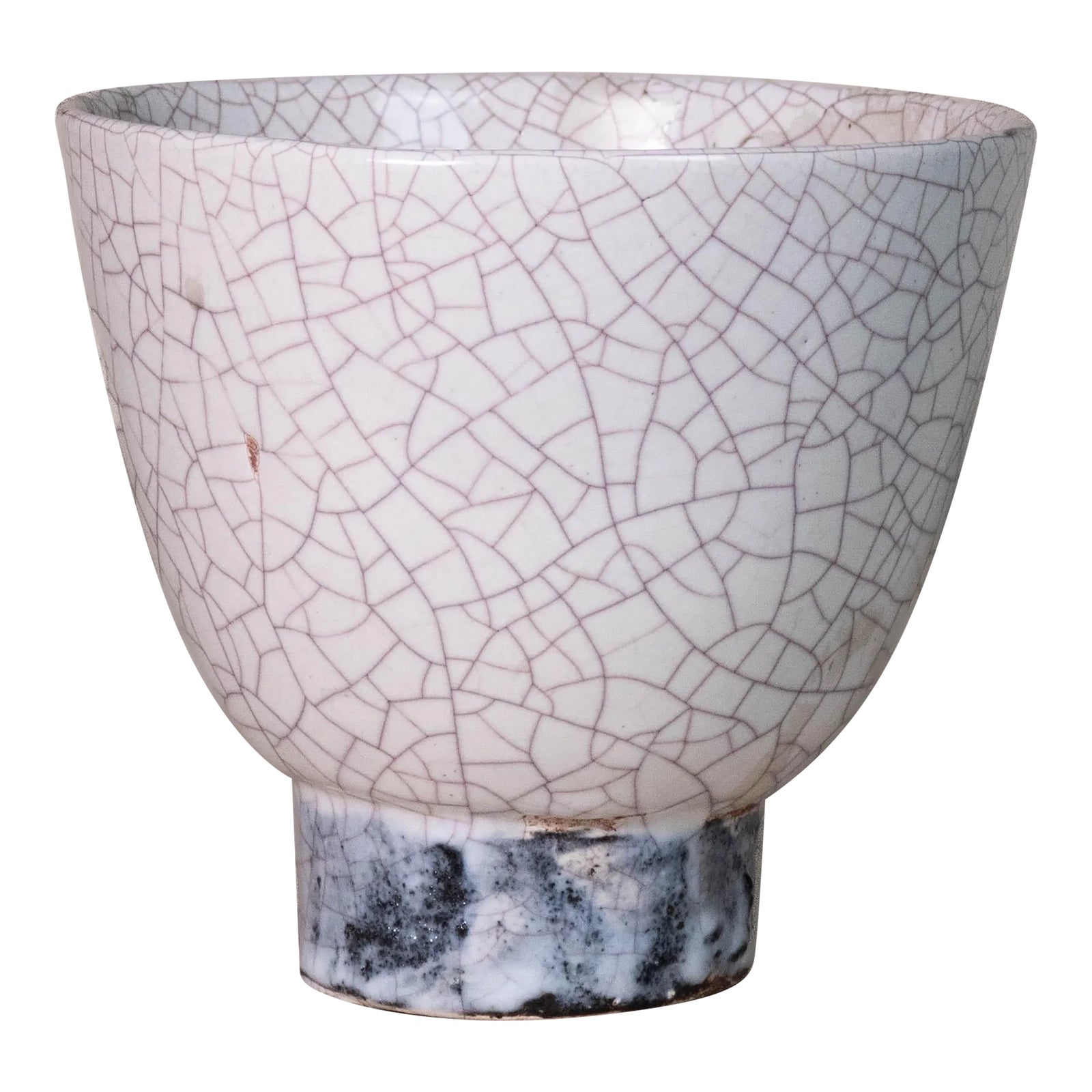 Mid 20th Century Traditional Japanese Studio Ceramic Raku Crackle Bowl ...