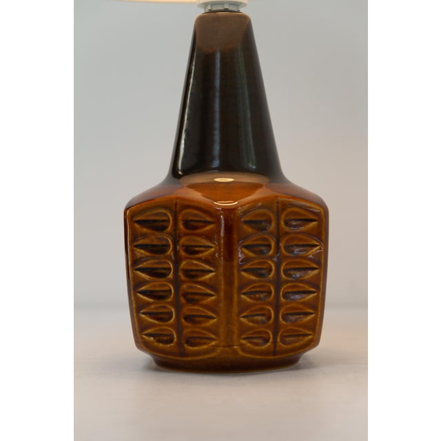 Danish Modern Brown Ceramic Table Lamp by Søholm, 1960s For Sale - Image 15 of 16