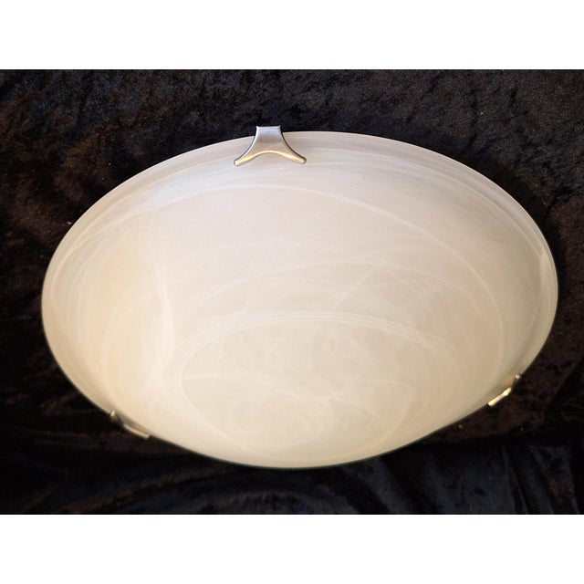 Vintage Ceiling Lamp with White Marbled Glass Shade, 2000s For Sale - Image 4 of 7