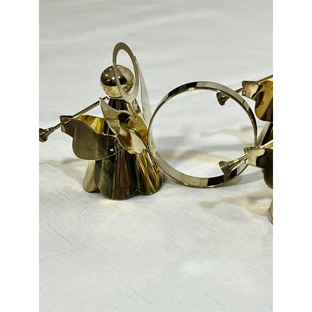 Brass Vintage Holiday Polished Brass Angel Napkin Rings - Set of 4 For Sale - Image 8 of 9