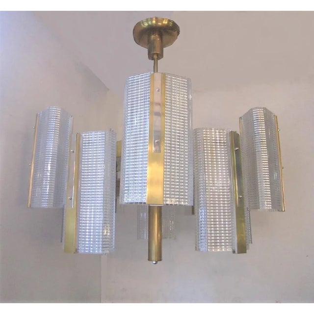 Kalmar Modernist Brass and Glass Ten-Arm Austrian Chandelier For Sale In New York - Image 6 of 12