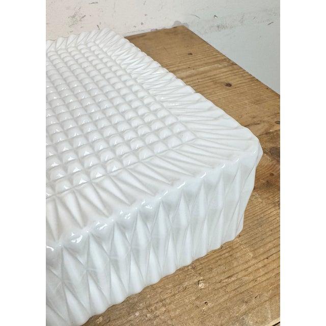Metal Vintage Milk Glass Wall or Ceiling Light, 1970s For Sale - Image 7 of 14