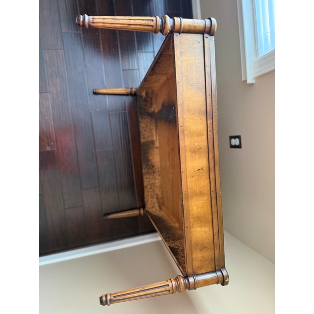 Vintage French Neoclassical Square Game Coffee Table With Parquet Checkerboard Top For Sale In Baltimore - Image 6 of 7