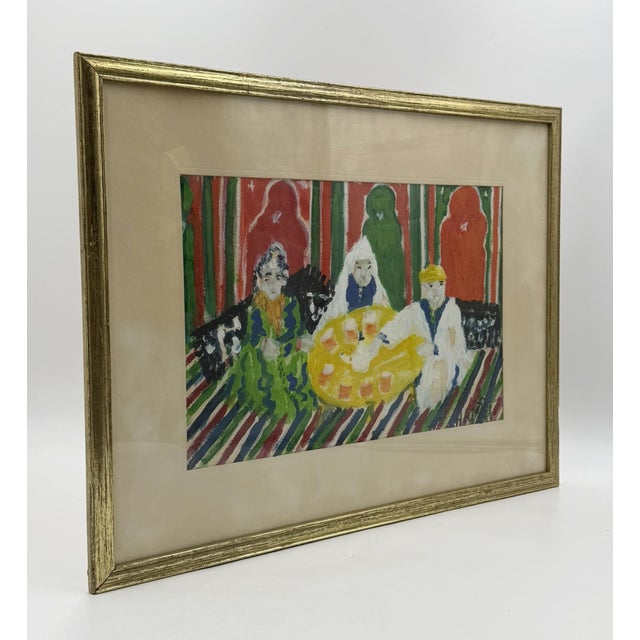 Mohamed Hamri Moroccan Modernist Folk Art Painting, the Unique Singer, 1977 For Sale - Image 4 of 18