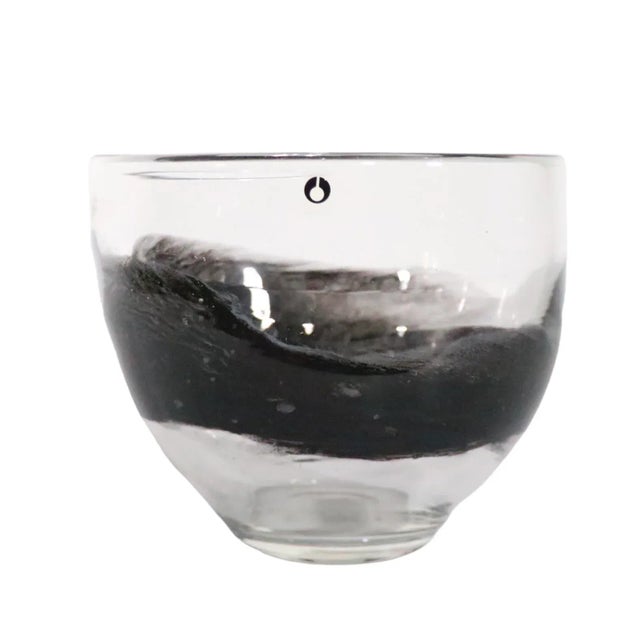 Transparent Mid Century Art Glass Bowl by Eva Englund for Pukeberg Made in Sweden 1950/1960's For Sale - Image 8 of 12