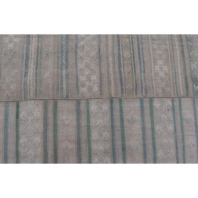 Textile Large Vintage Neutral Paneled Kilim in Neutral Muted Tones 10'4" X16'8" For Sale - Image 7 of 13