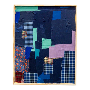 Yanira Collado, Mixed Media Textile Assemblage Collage Painting on Wood Yanira Collado, Miami, 2020