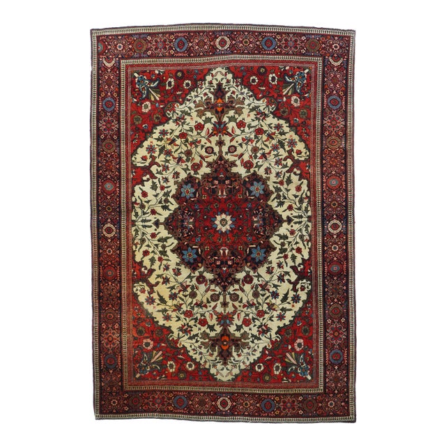 Antique Farahan Sarouk Rug 4'3'' X 6'4'' For Sale