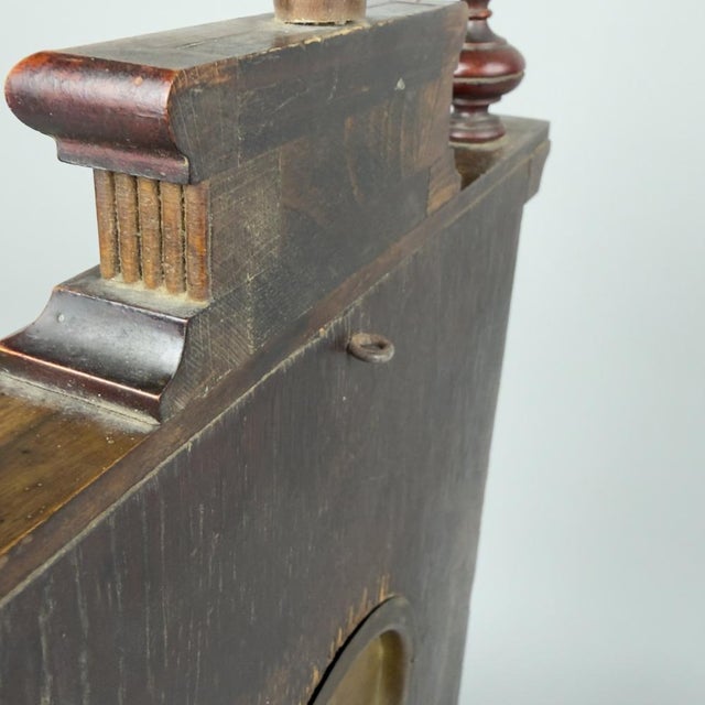 Antique Empire Wooden Hand-Wound Mechanical Clock with Bell, 1890s For Sale - Image 11 of 14
