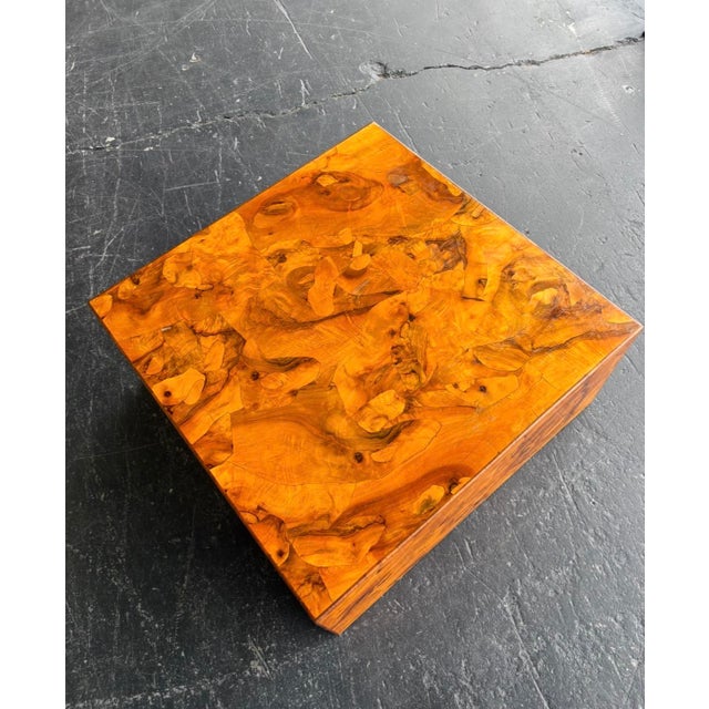 Mid 20th Century Lj Newton Italian Burl Coffee Table on Casters For Sale - Image 5 of 12