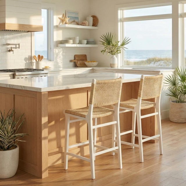 The counter stool with Woven Rattan offers a refined balance of modern simplicity and organic texture. The Stool has a...