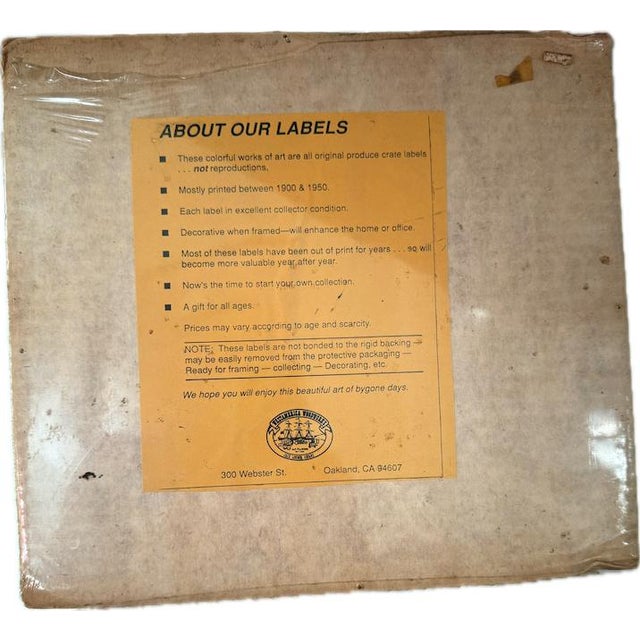 Lot of Four Vintage 1900-1950 Original Fruit Crate Labels• Not Reproductions For Sale - Image 9 of 12