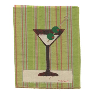 Sally the Martini by Willa Heart in Brimfield Black Frame, Mini Art Print For Sale