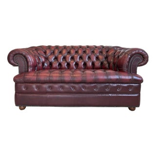 Oxblood Chesterfield Club Sofa For Sale