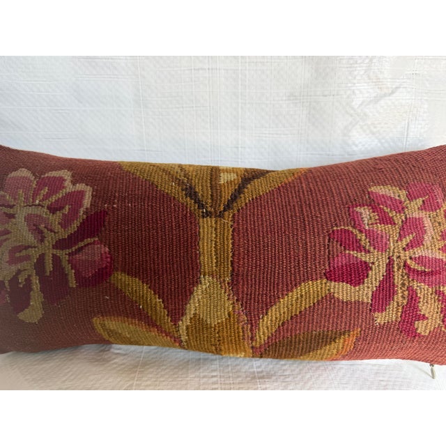 18th Century 18th Century French Aubusson Floral Pillow For Sale - Image 5 of 7