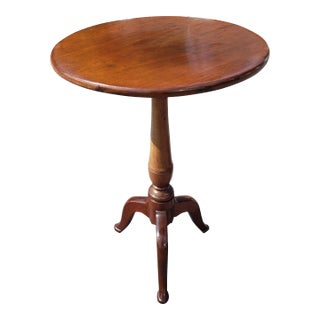 19th Century Victorian Mahogany Tripod Pedestal Candle Stand For Sale